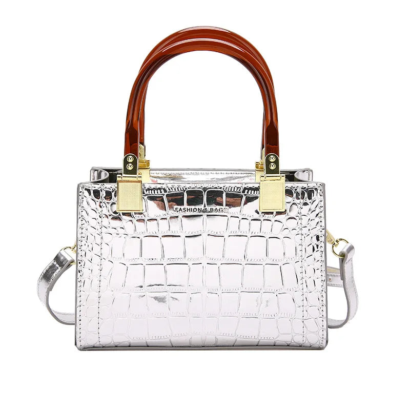 silver square small bag