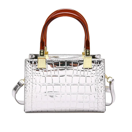 silver square small bag