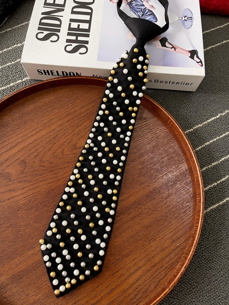 Pearl Gold Beads Adjustable Tie