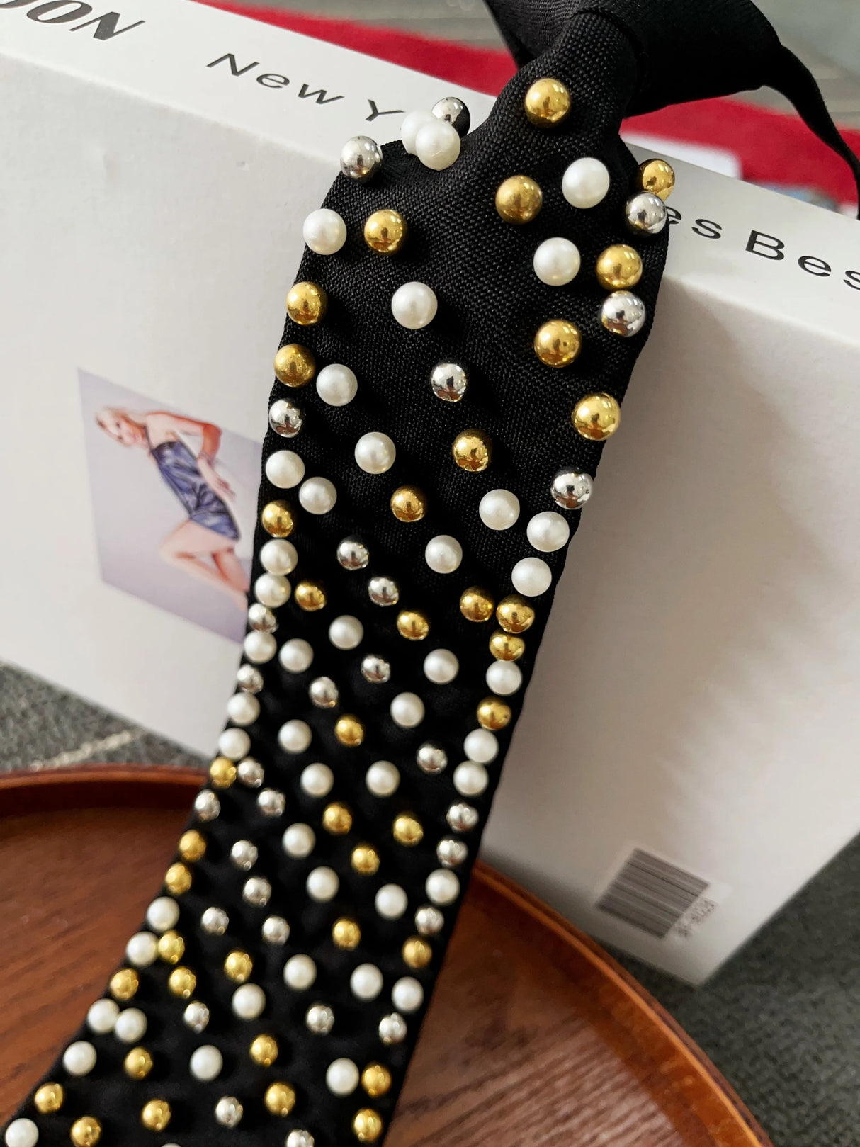 Pearl Gold Beads Adjustable Tie