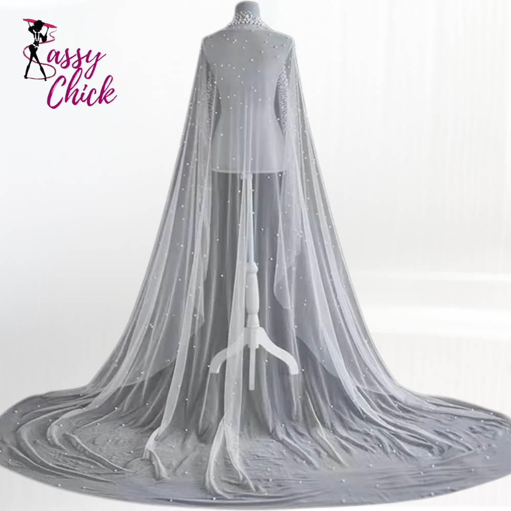 Pearl Ivory White 1.5m Wide Veil Wedding Accessories Sassy Chick Logo