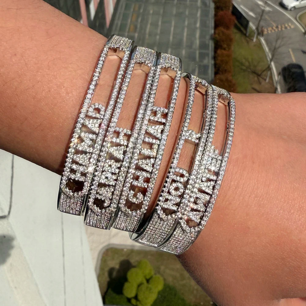 Personalized Name Paved 5A Cubic Zirconia Customize Bracelet