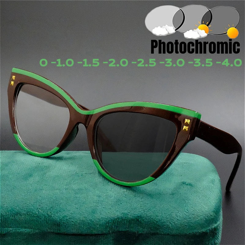 Photochromic Myopia Cat Eye Sunglasses