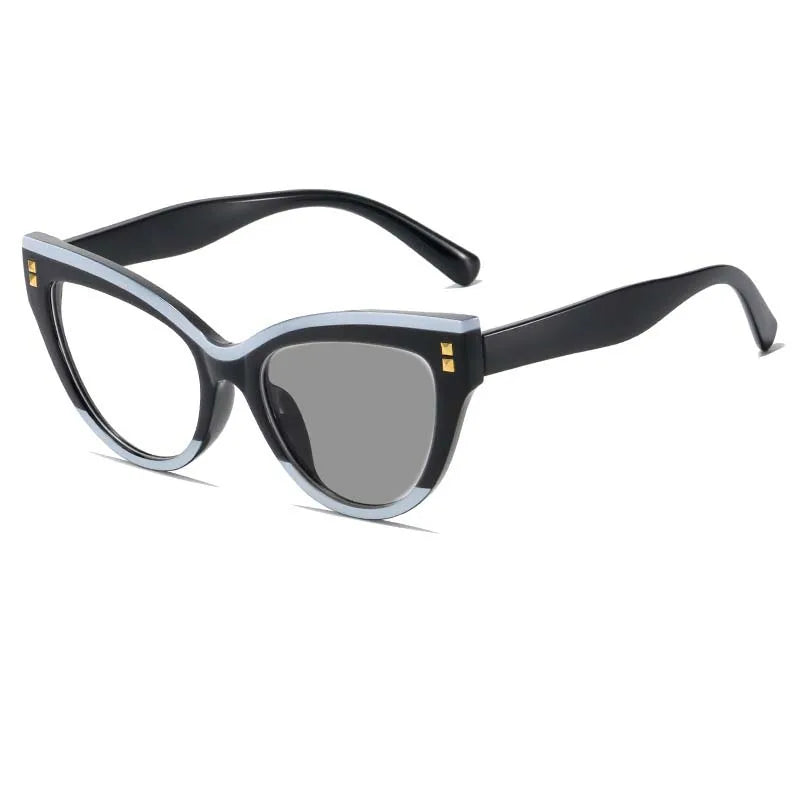 Black Photochromic Myopia Cat Eye Sunglasses
