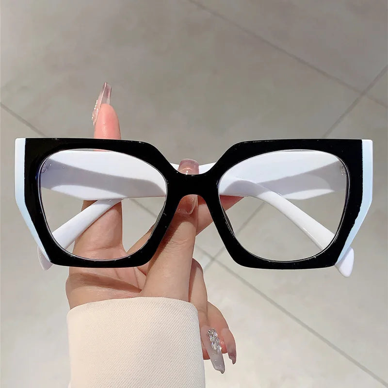 Black and white cat eye glasses