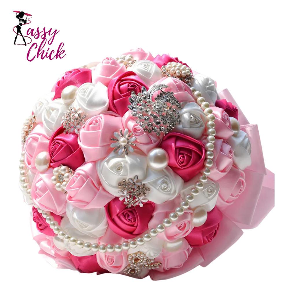 Pink Handmade Bridal Wedding Flowers Bouquet Sassy Chick Logo