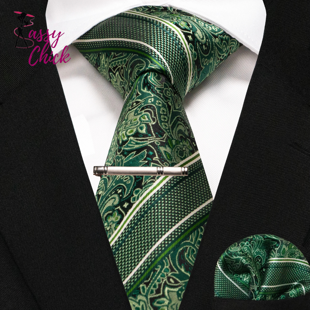 Plaid Stripe Men Fashion Silk Wedding Tie Sassy Chick Logo