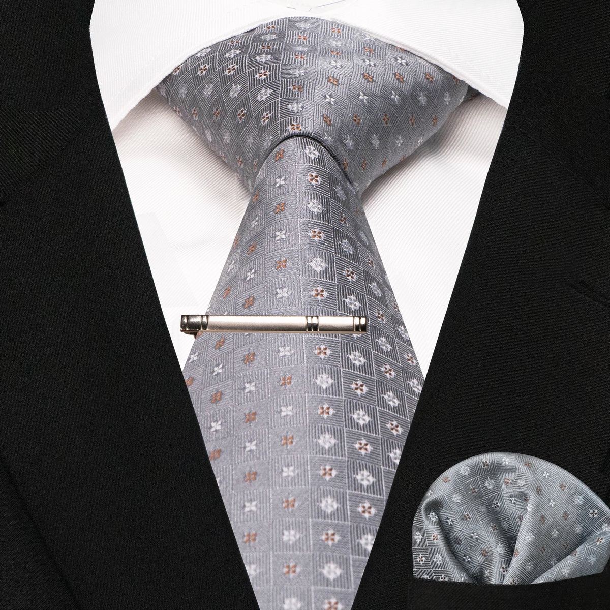 Plaid Stripe Men Fashion Silk Wedding Tie