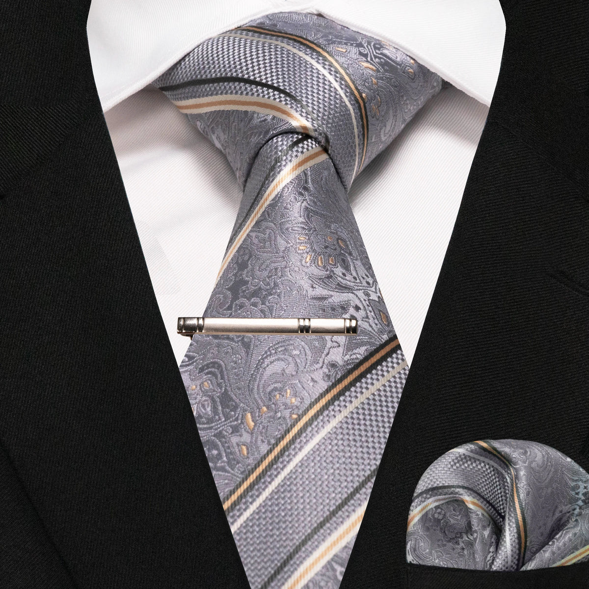 Plaid Stripe Men Fashion Silk Wedding Tie
