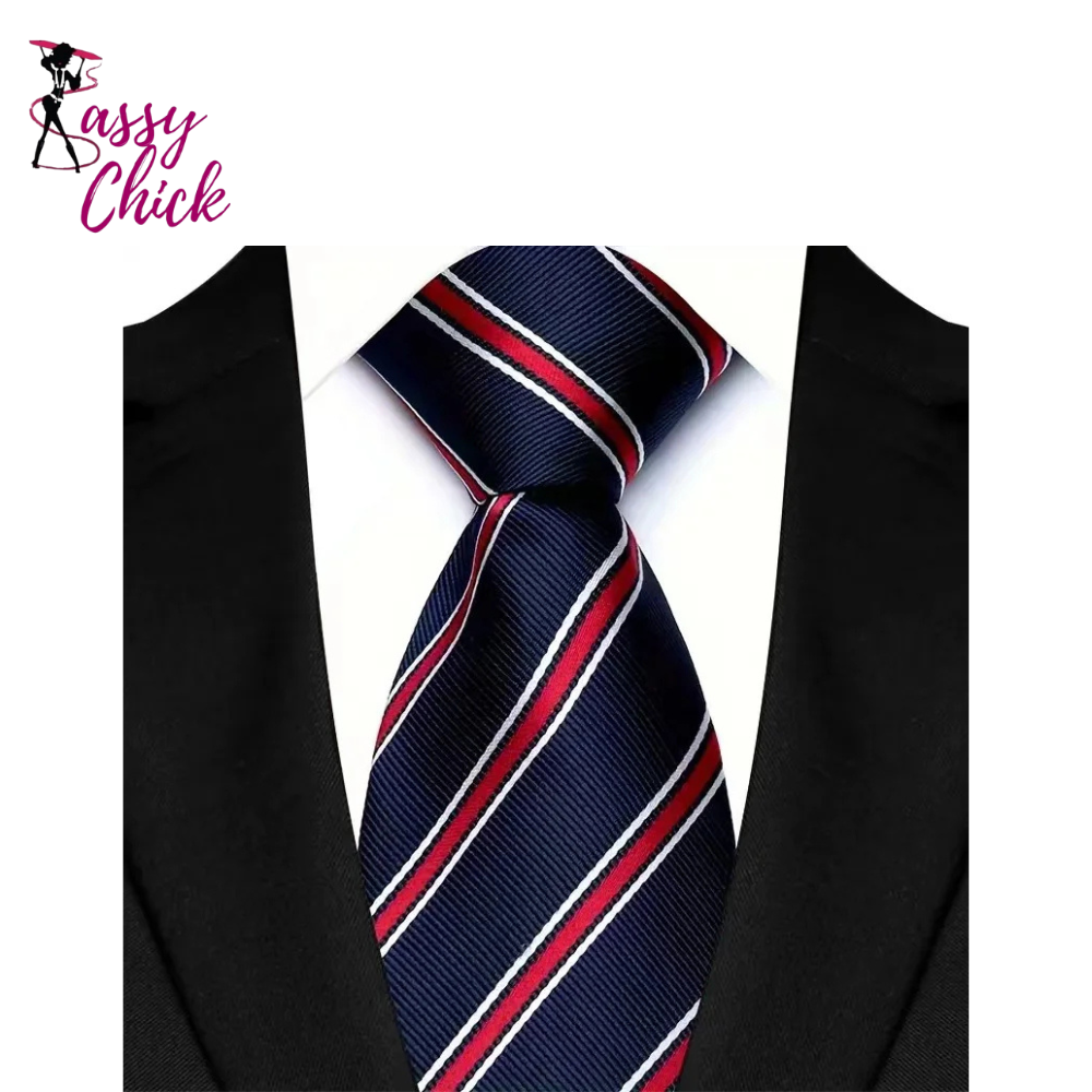 Plaid Stripes Floral 8CM Jacquard Woven Necktie Sassy Chick Logo