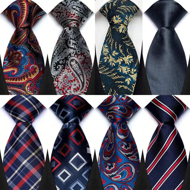 Collection of Plaid Stripes Floral 8CM Jacquard Woven Necktie