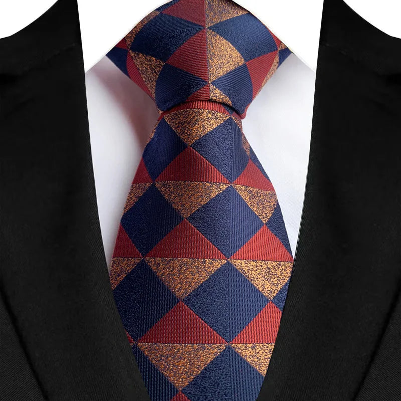 Plaid Stripes Floral 8CM Jacquard Woven Necktie
