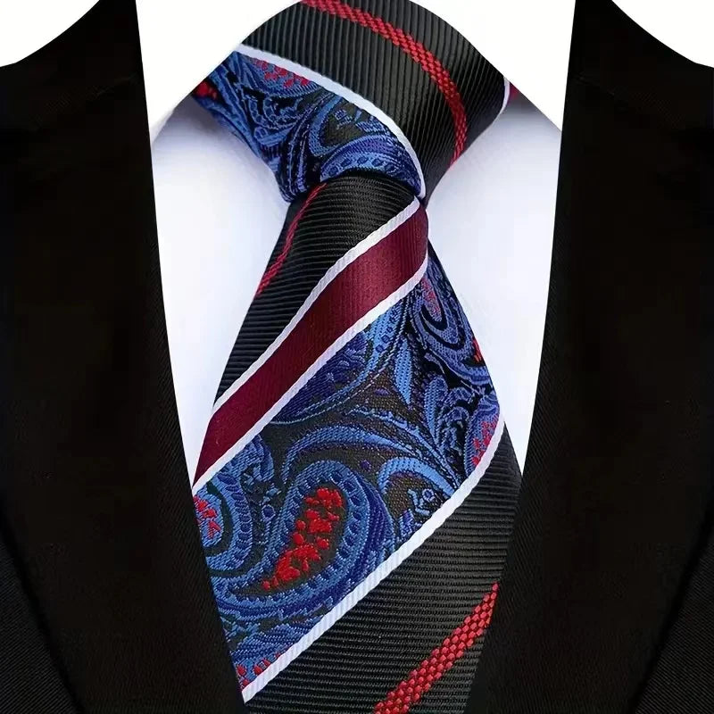 Plaid Stripes Floral 8CM Jacquard Woven Necktie