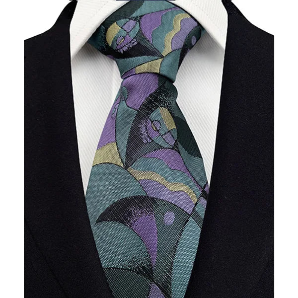 Plaid Stripes Floral 8CM Jacquard Woven Necktie