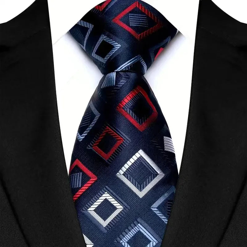 Plaid Stripes Floral 8CM Jacquard Woven Necktie