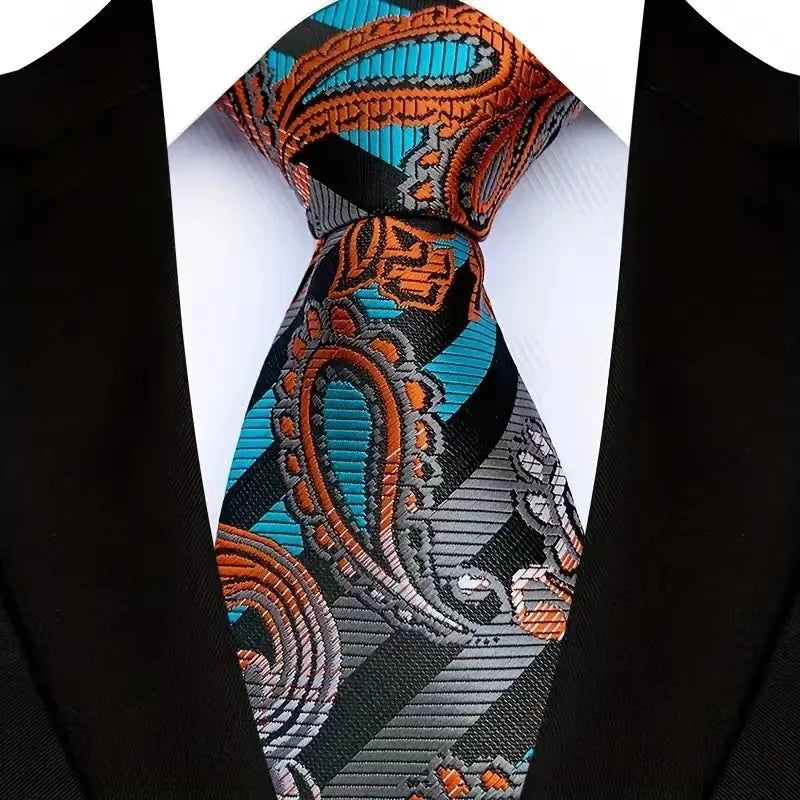 Plaid Stripes Floral 8CM Jacquard Woven Necktie