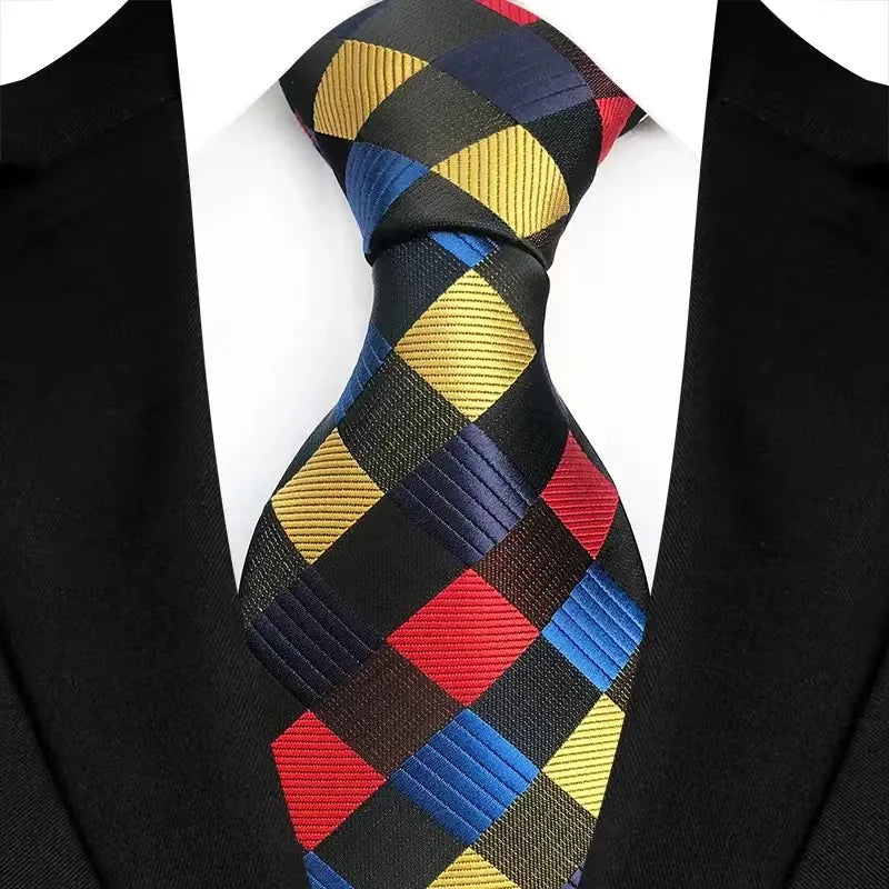 Plaid Stripes Floral 8CM Jacquard Woven Necktie