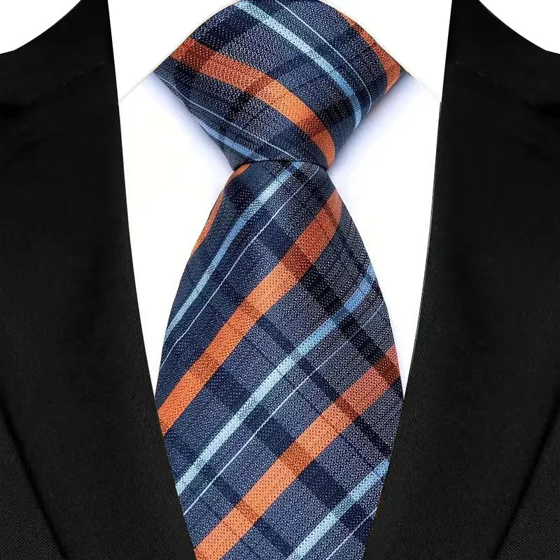 Plaid Stripes Floral 8CM Jacquard Woven Necktie