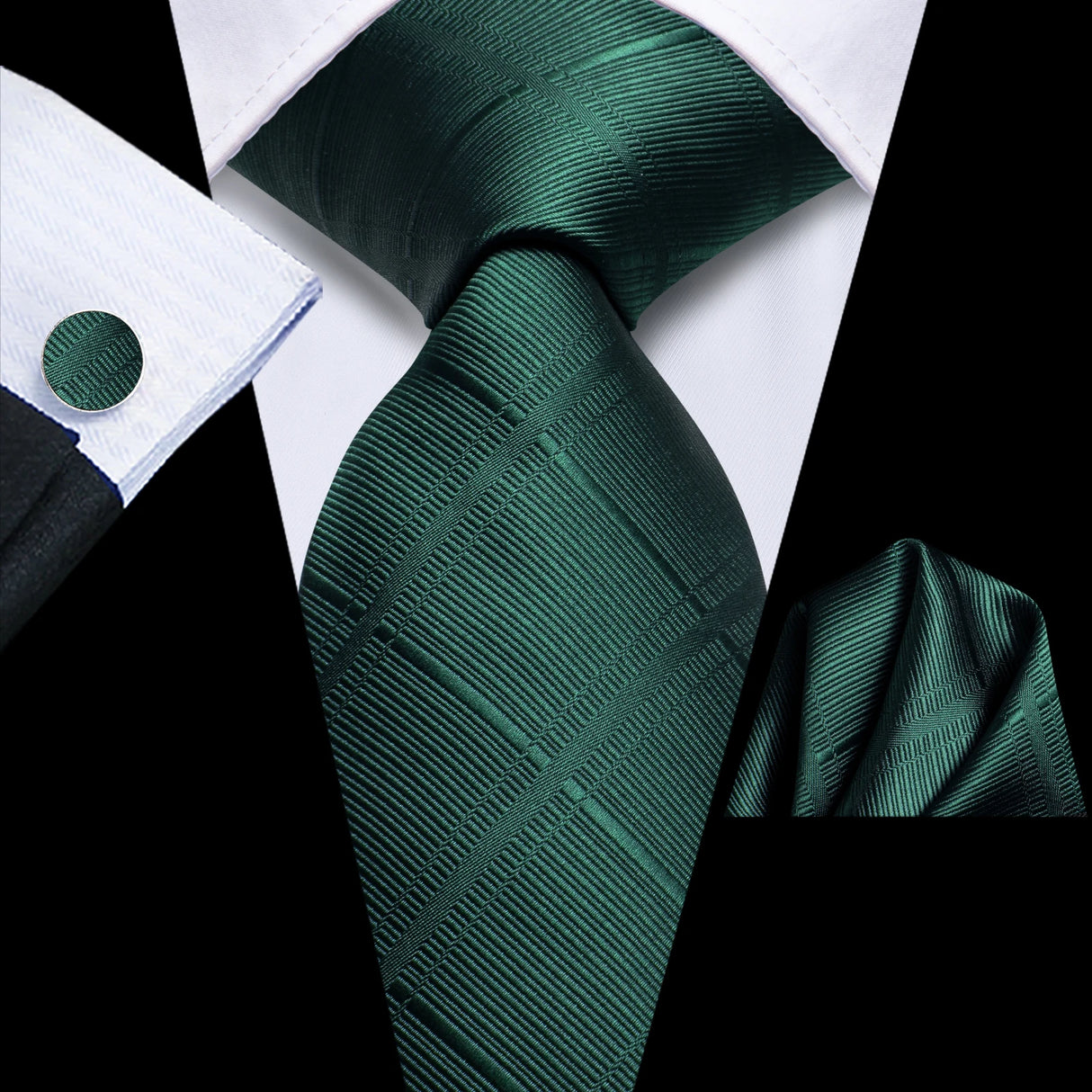 Green Plum Color Plaids Handkerchief Cufflinks Necktie