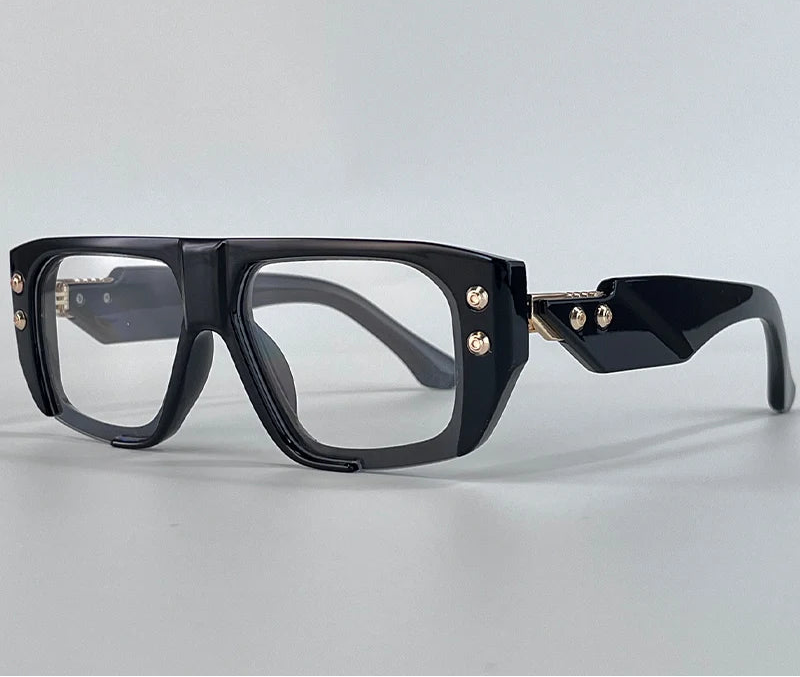 Black Polarized Punk Square Sunglasses