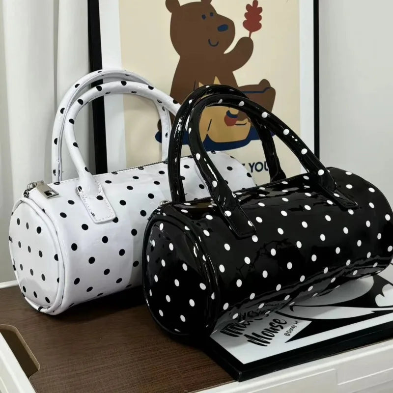 Polka Dot Barrel-shaped Cute Commuter Sac Handbag