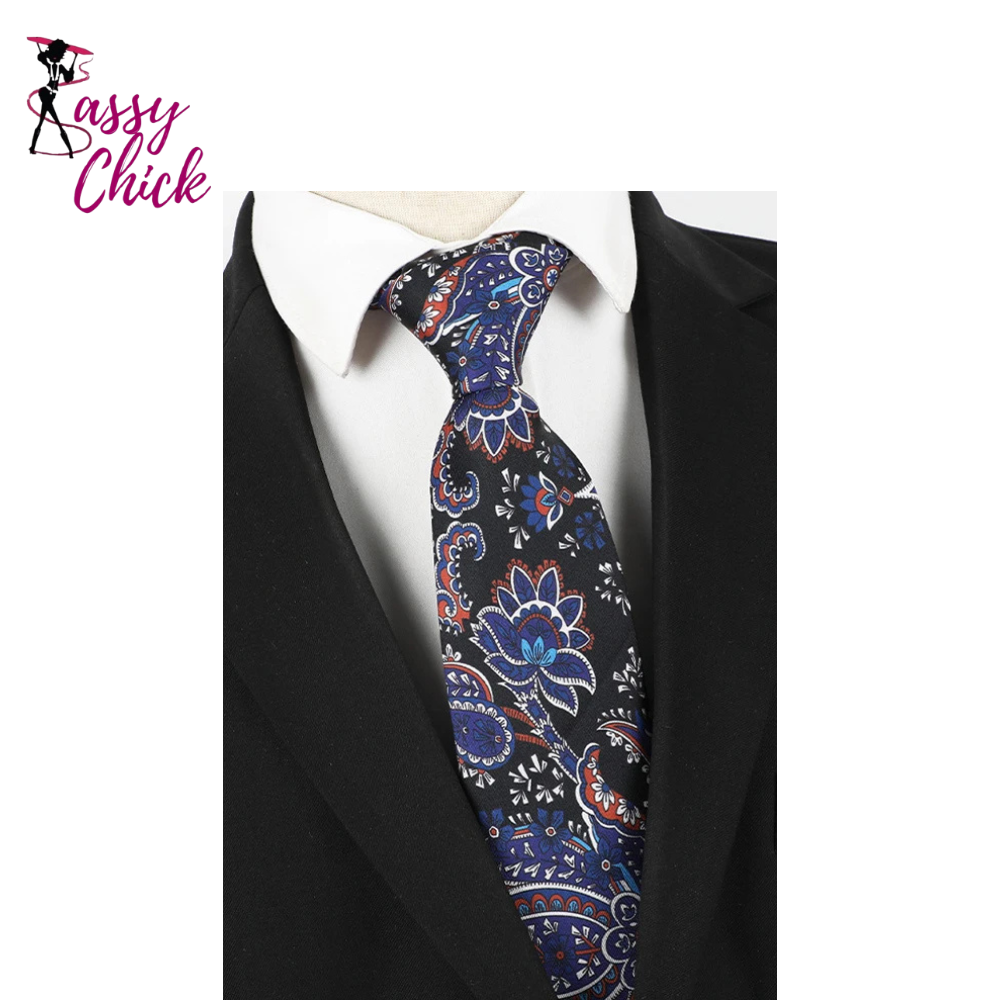Polyester Floral Classic Print Patterns 8CM Necktie Sassy Chick Logo
