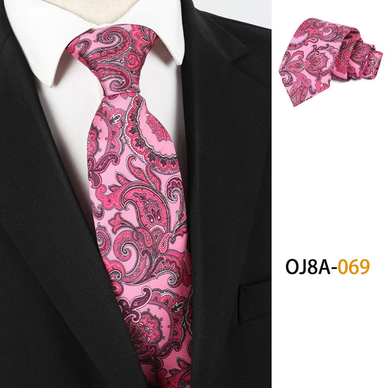 Red Polyester Floral Classic Print Patterns 8CM Necktie