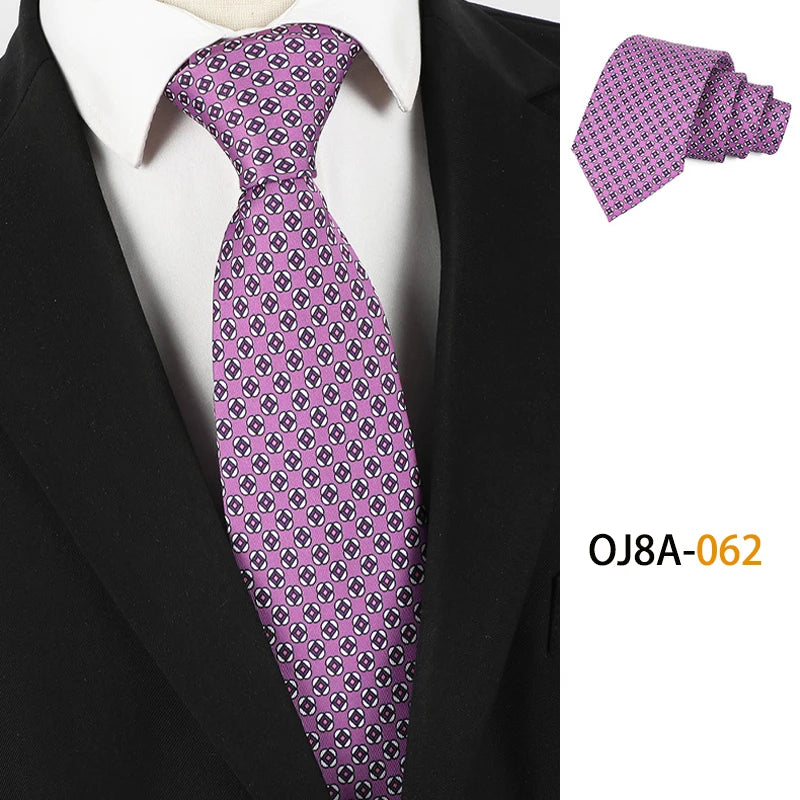 Pink Polyester Floral Classic Print Patterns 8CM Necktie