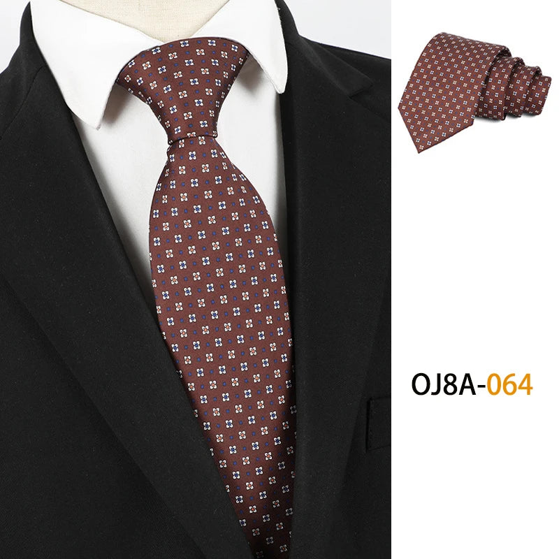 Brown Polyester Floral Classic Print Patterns 8CM Necktie