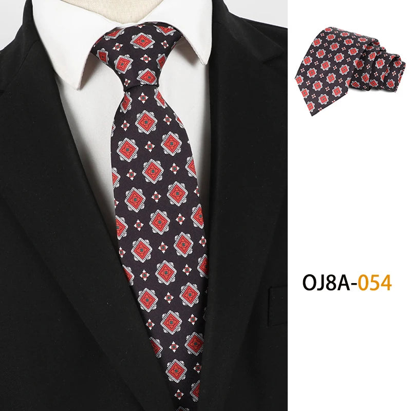 Polyester Floral Classic Print Patterns 8CM Necktie
