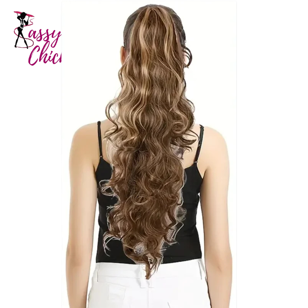 Ponytail Hair 30 Inch Long Wavy Curly Synthetic Wig Sassy Chick Logo