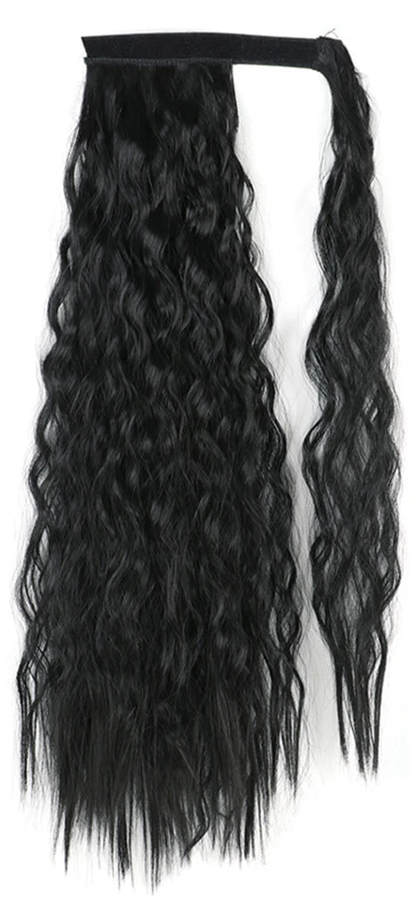 Black Ponytail Hair Extension Synthetic Long Straight Wrap