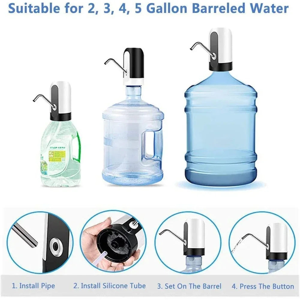 USB Rechargeable Water Dispenser Pump – Fits 5 Gallon Bottles