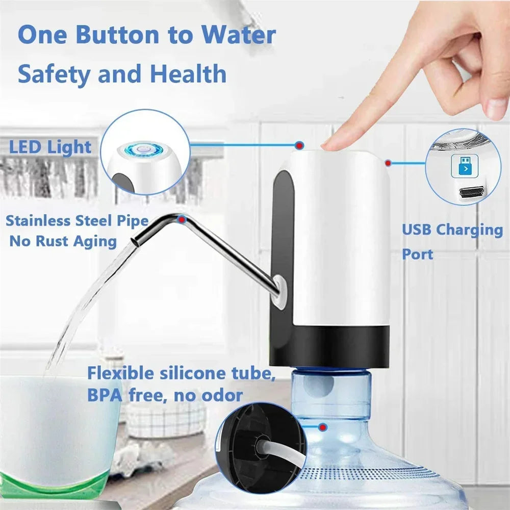 USB Rechargeable Water Dispenser Pump – Fits 5 Gallon Bottles