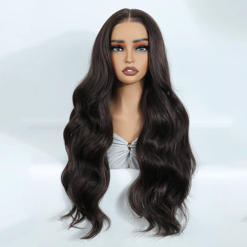 Light Black Pre Plucked Pre Cut Wear and Go Long Body Wave Synthetic Wigs