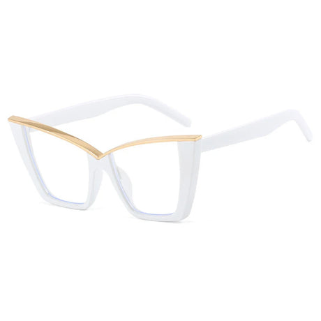 Presbyopia Brow Line Casual Reading Women Glasses white gold