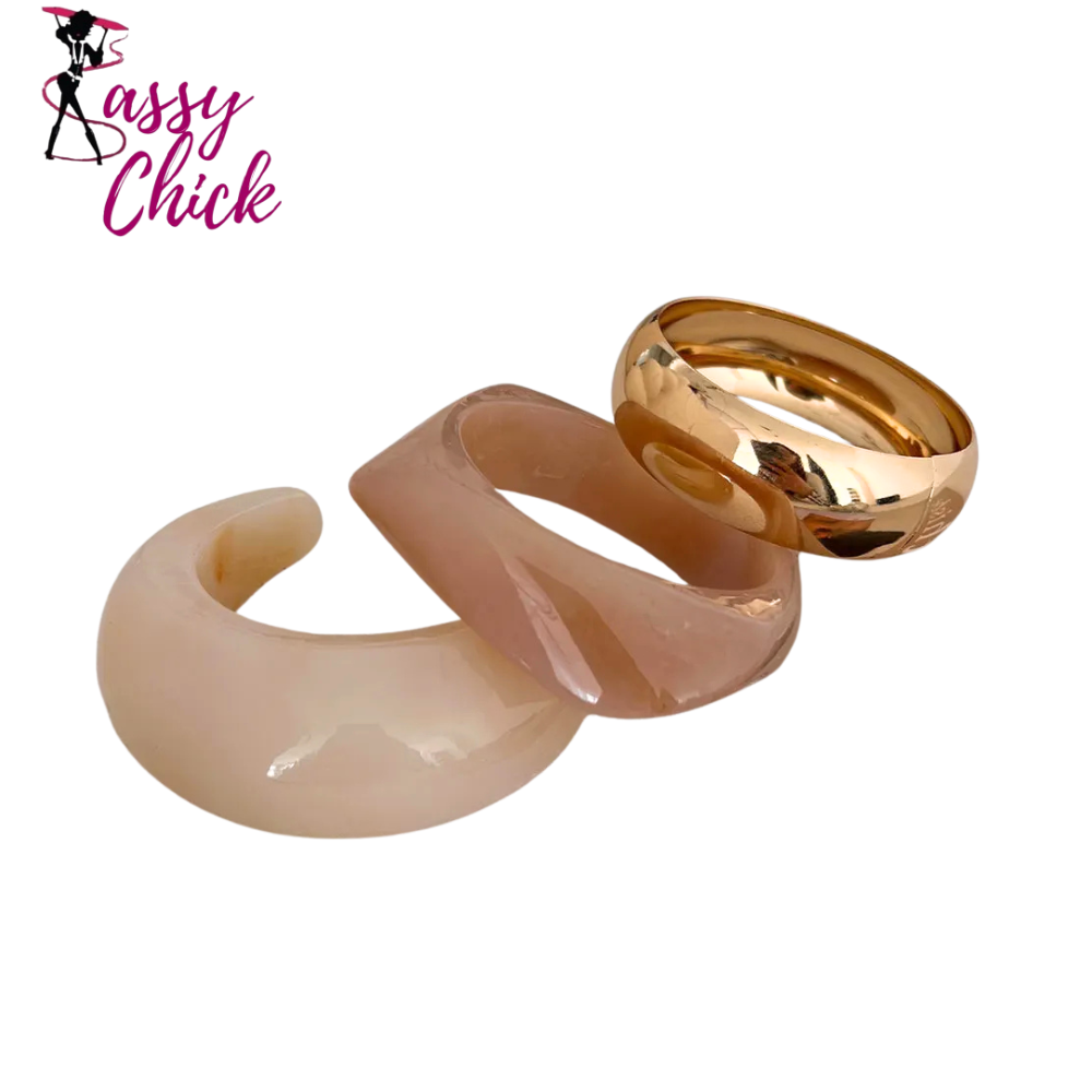 Punk Beige Khaki  Bangles Sassy Chick Logo