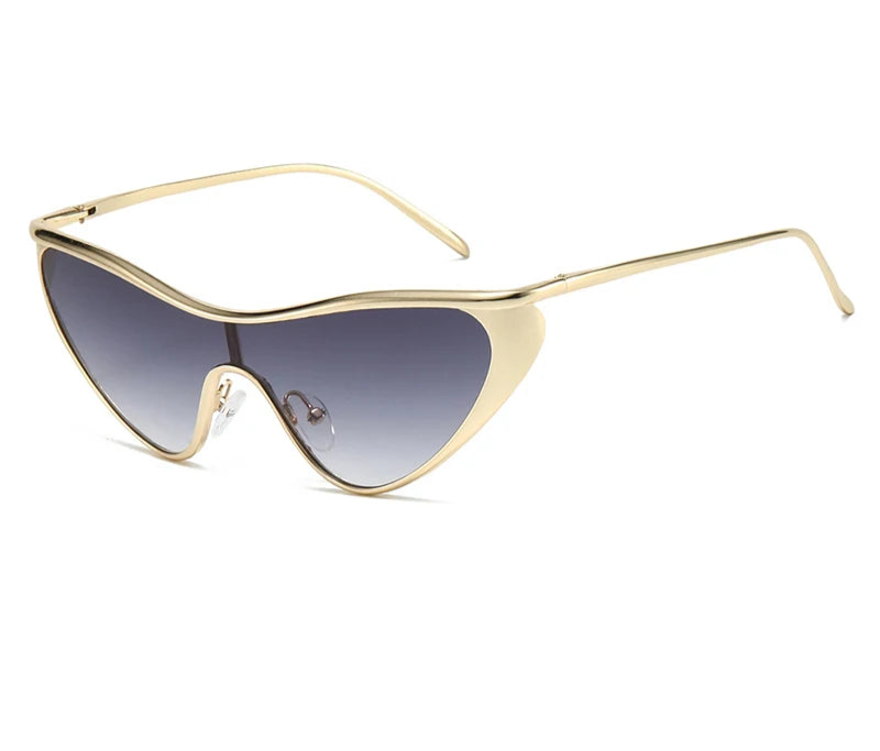 gold Punk Cat Eye Sunglasses