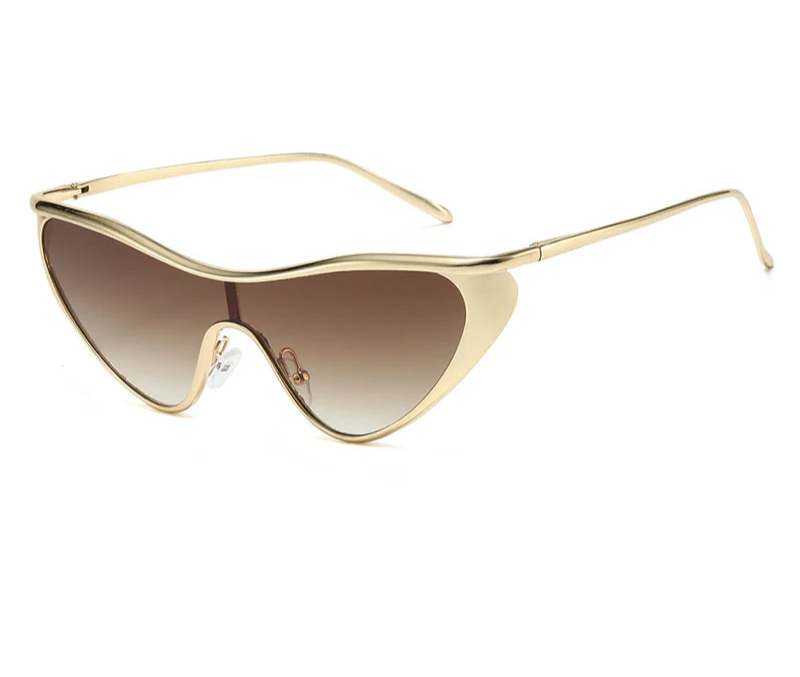 gold Punk Cat Eye Sunglasses