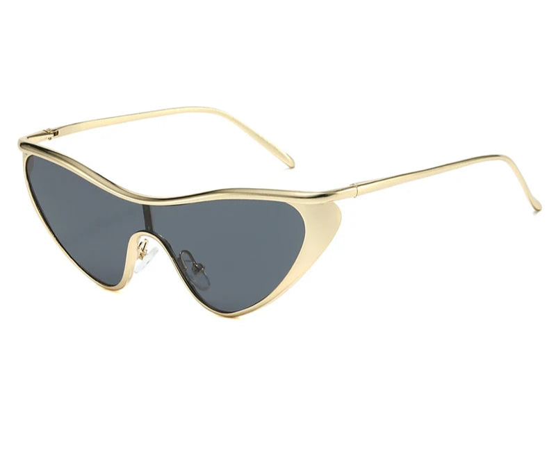 gold Punk Cat Eye Sunglasses