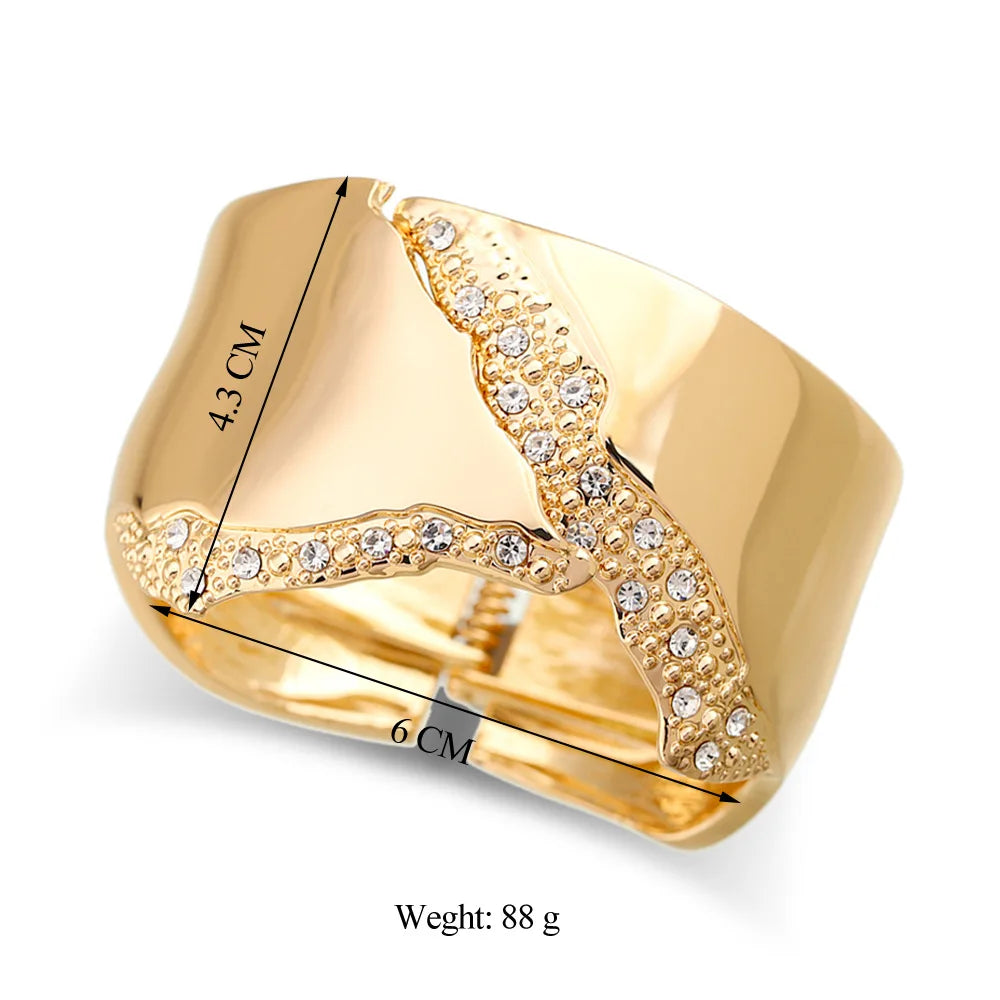 Size of Punk Exaggerated Irregular Crystal Cuff Bracelet