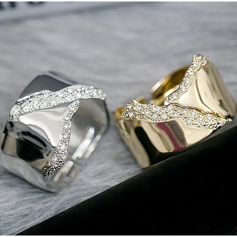 Collection of Punk Exaggerated Irregular Crystal Cuff Bracelet