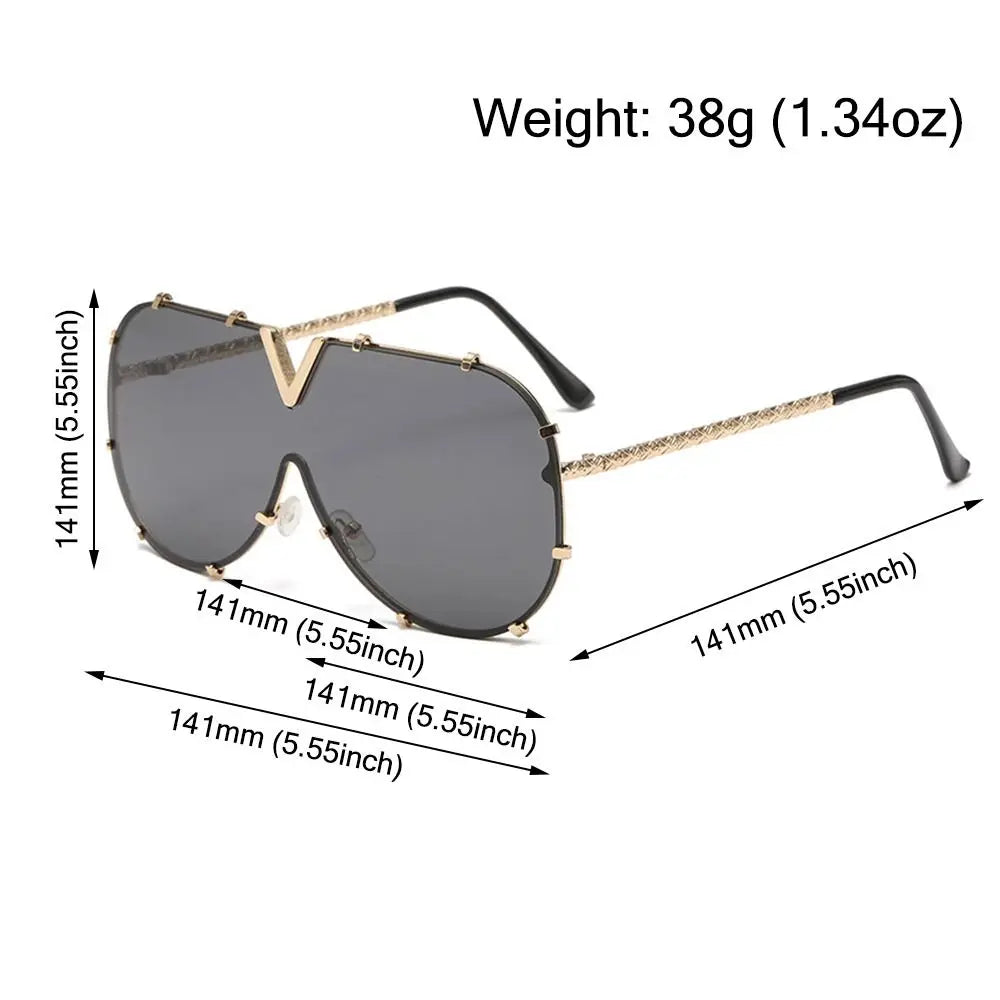 Size of Punk One Piece UV400 Oversized Sunglasses