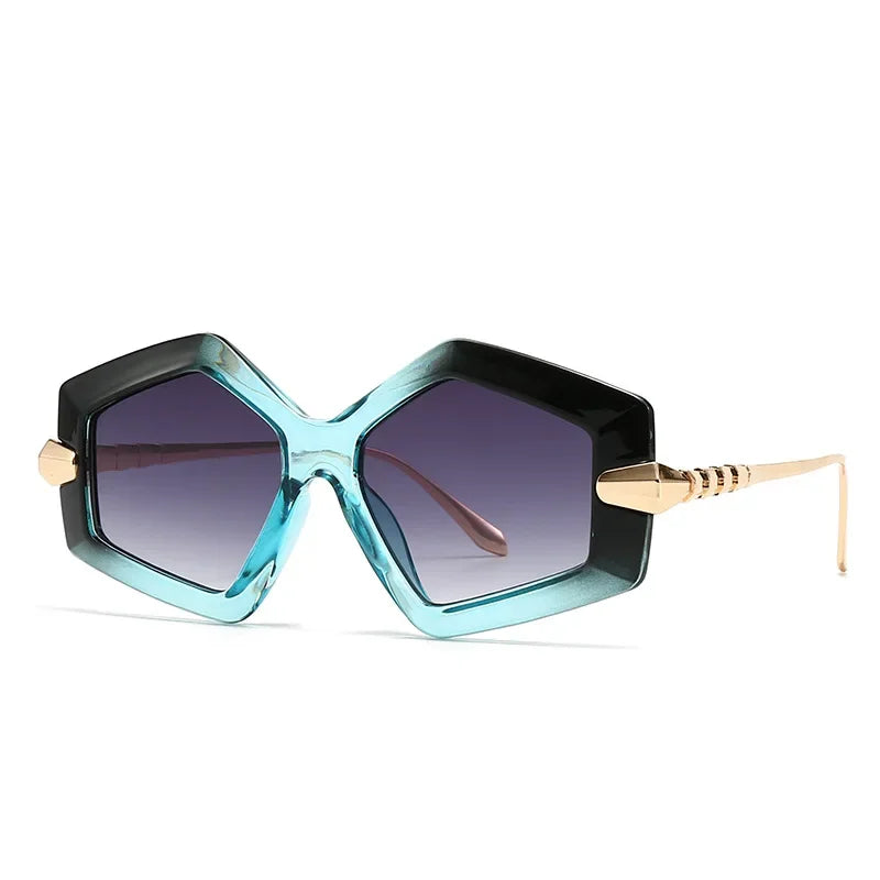 Black Blue Punk Oversized Heterotypic Sunglasses