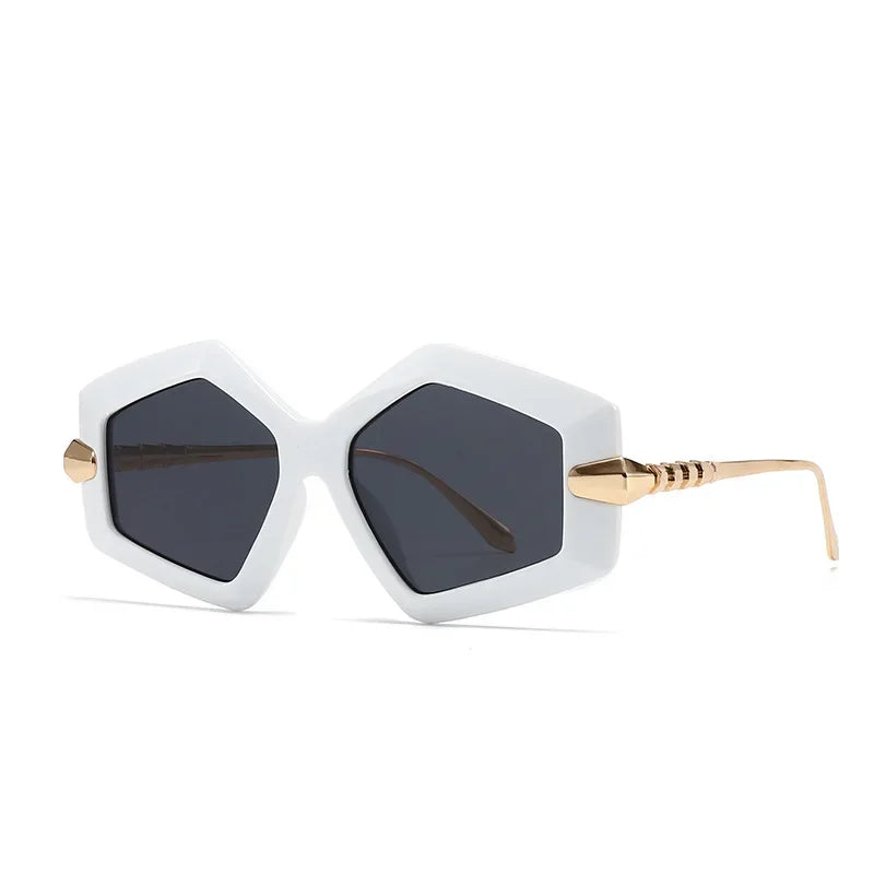 White Punk Oversized Heterotypic Sunglasses