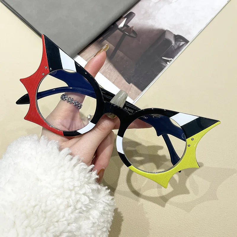 Black Yellow Red Punk Presbyopic Reading Glasses