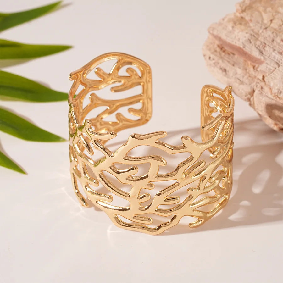 Punk Stainless Metal Geometric Cuff Bracelets Bangles
