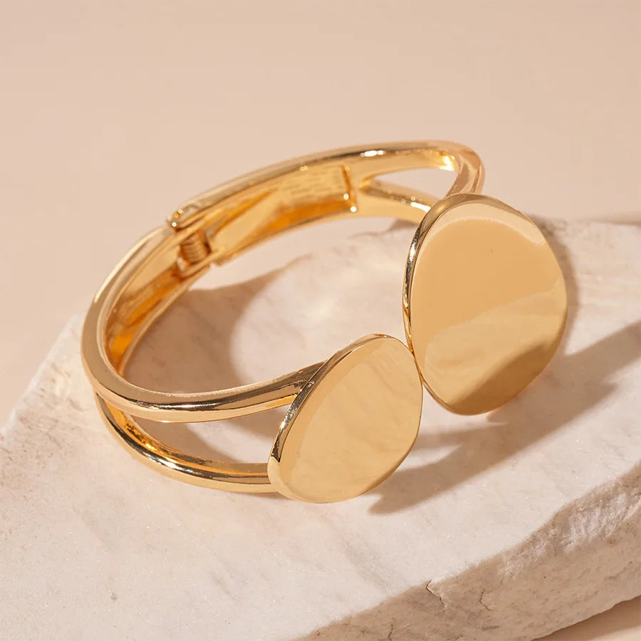 Punk Stainless Metal Geometric Cuff Bracelets Bangles