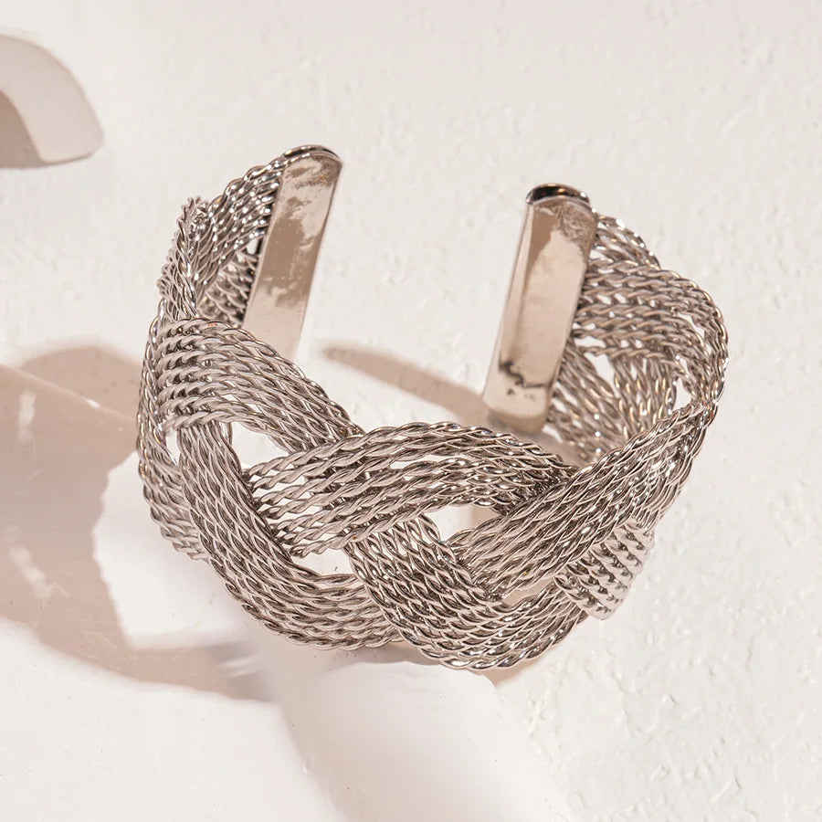 Punk Stainless Metal Geometric Cuff Bracelets Bangles