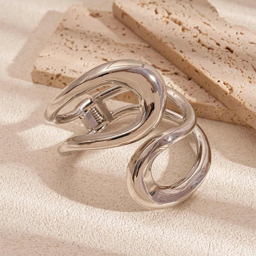 Punk Stainless Metal Geometric Cuff Bracelets Bangles